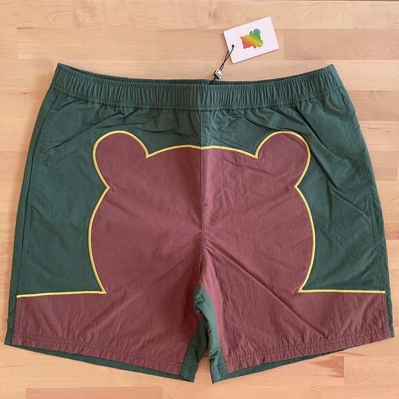 Teddy Fresh Brick Red Bear Silhouette Swim Shorts Trunks size Medium NWT NEW - Picture 1 of 5